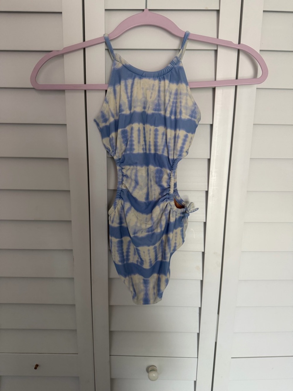 Crewcuts Blue and Cream Tie-Dye One-Piece Swimsuit